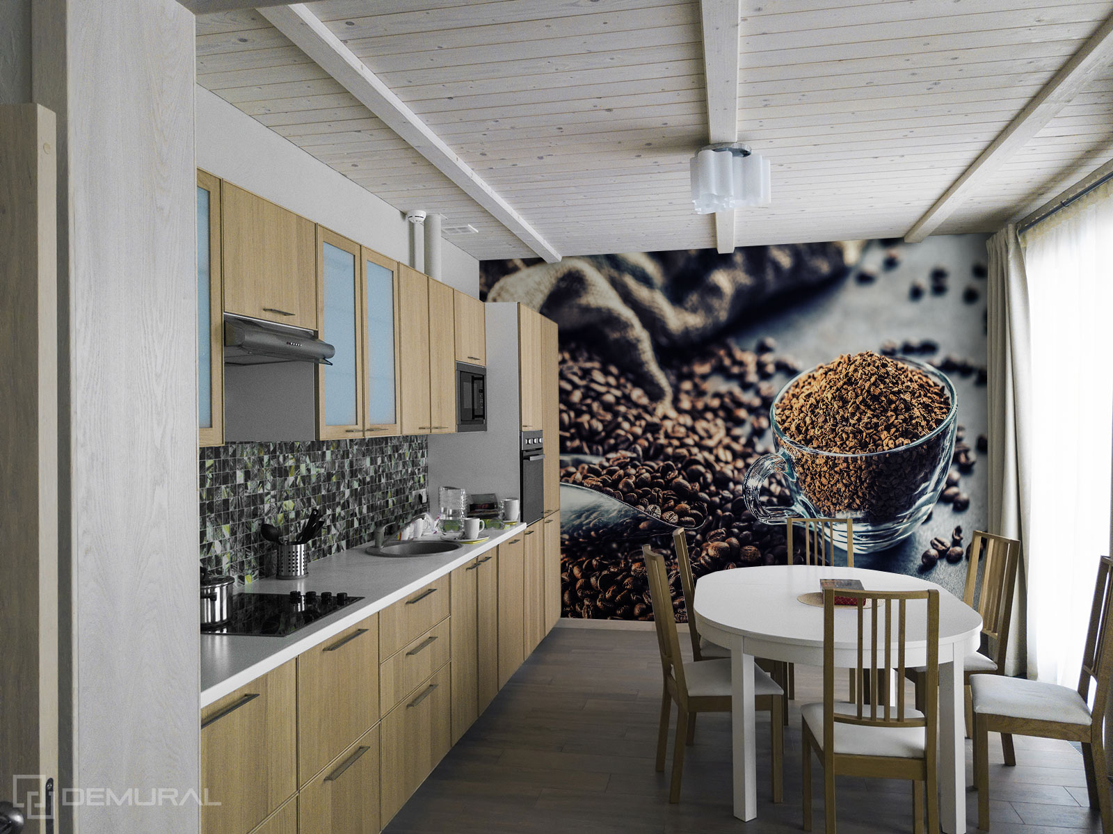 Carta da parati Aroma di caffè - Grande murale della parete della cucina - Demural