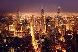 Chicago di notte. Fotomurale.