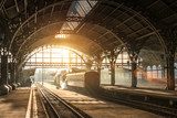 Alba retro in stazione ferroviaria