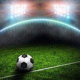 Calcio sotto luci intense