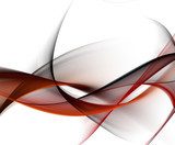 Dinamismo fluido con linee rosse e trasparenze
