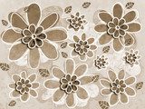 Fiori vintage in danza seppia