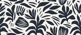 Motivi botanici minimalisti in bianco e nero