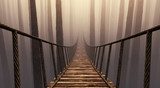 Passerella sospesa nella nebbia calda