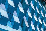 Pattern geometrico tridimensionale blu