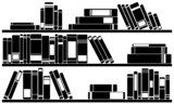 Sagome di libri in bianco e nero
