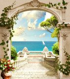 Veduta classica sul mare dalla scalinata
