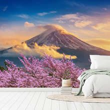 Armonia-vulcanica-con-fiori-di-ciliegio-carte-da-parati-paesaggio-carte-da-parati-demural