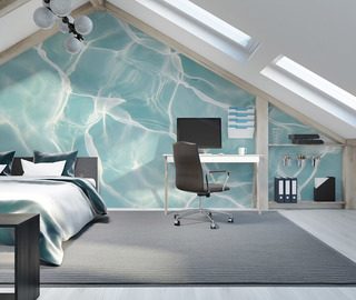 superficie turchese dellacqua con riflessi di luce carte da parati camera da letto carte da parati demural