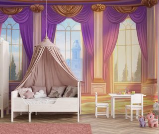 sala da principessa fiabesca al tramonto carte da parati camera del bambino carte da parati demural