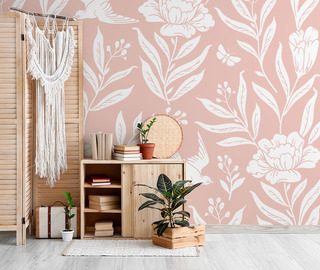 fiori cipriati in delicato stile boho carte da parati salotto carte da parati demural
