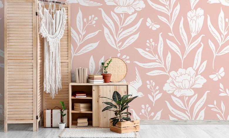 fiori cipriati in delicato stile boho carte da parati salotto carte da parati demural