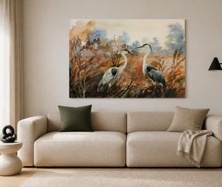 luce soffusa e motivo naturale delle gru quadri animali quadri demural