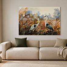 Luce-soffusa-e-motivo-naturale-delle-gru-quadri-animali-quadri-demural