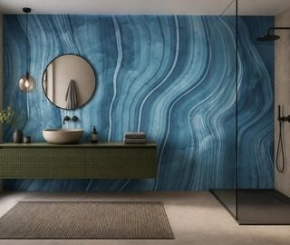 onde ritmiche di pietra blu carte da parati bagno carte da parati demural