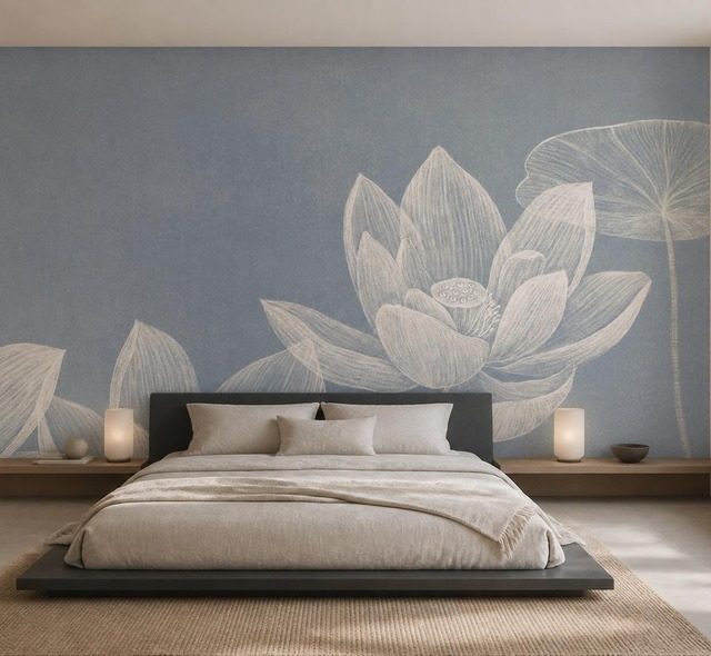 luce diffusa che esalta il delicato fiore carte da parati camera da letto carte da parati demural