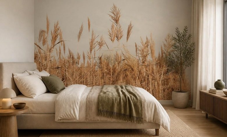 stile naturalistico con motivo vegetale carte da parati camera da letto carte da parati demural