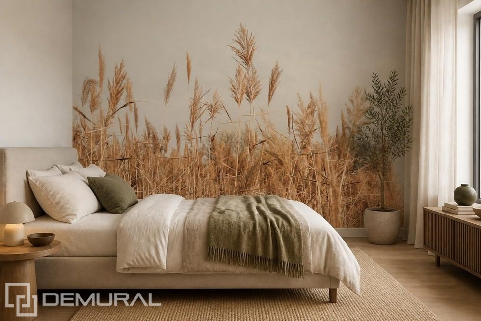 Stile naturalistico con motivo vegetale Carte da parati camera da letto  Carte da parati Demural