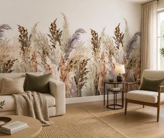 elegante decorazione con erbe pampas carte da parati salotto carte da parati demural