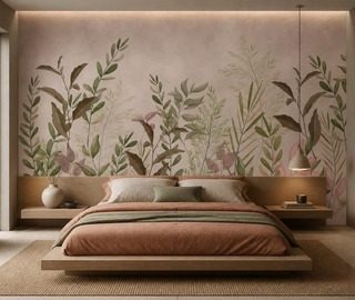 contrasto tra foglie calde e sfondo freddo carte da parati camera da letto carte da parati demural