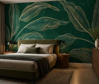 composizione ampia di foglie dorate su sfondo scuro carte da parati camera da letto carte da parati demural