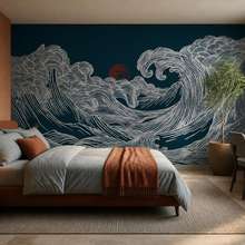 Luce-calante-su-motivo-ondulato-carte-da-parati-camera-da-letto-carte-da-parati-demural