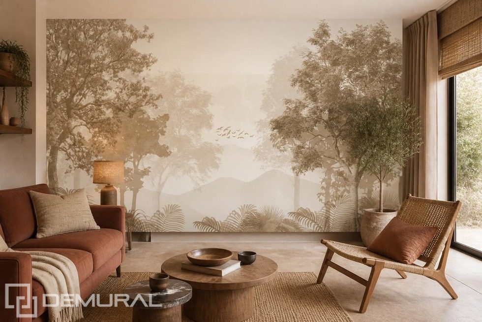 Contrasto naturale tra toni caldi e freddi Carte da parati salotto Carte da parati Demural