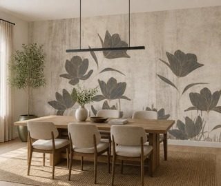 composizione armoniosa di silhouette floreali carte da parati fiori carte da parati demural