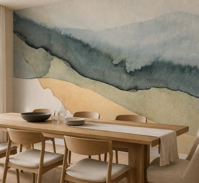 strati pastello di paesaggio in stile acquerello carte da parati astratti carte da parati demural