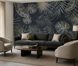 espressione decorativa di piante su sfondo scuro carte da parati salotto carte da parati demural