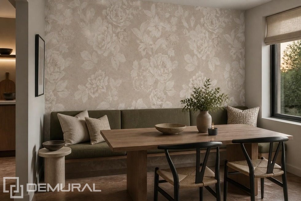 Elegante decorazione murale con motivo floreale Carte da parati fiori Carte da parati Demural