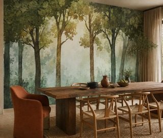 alberi che creano una foresta naturale carte da parati bosco carte da parati demural