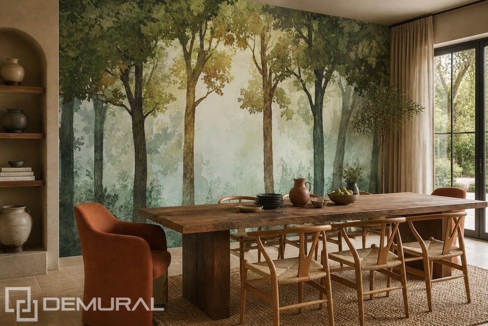 Alberi che creano una foresta naturale Carte da parati bosco Carte da parati Demural