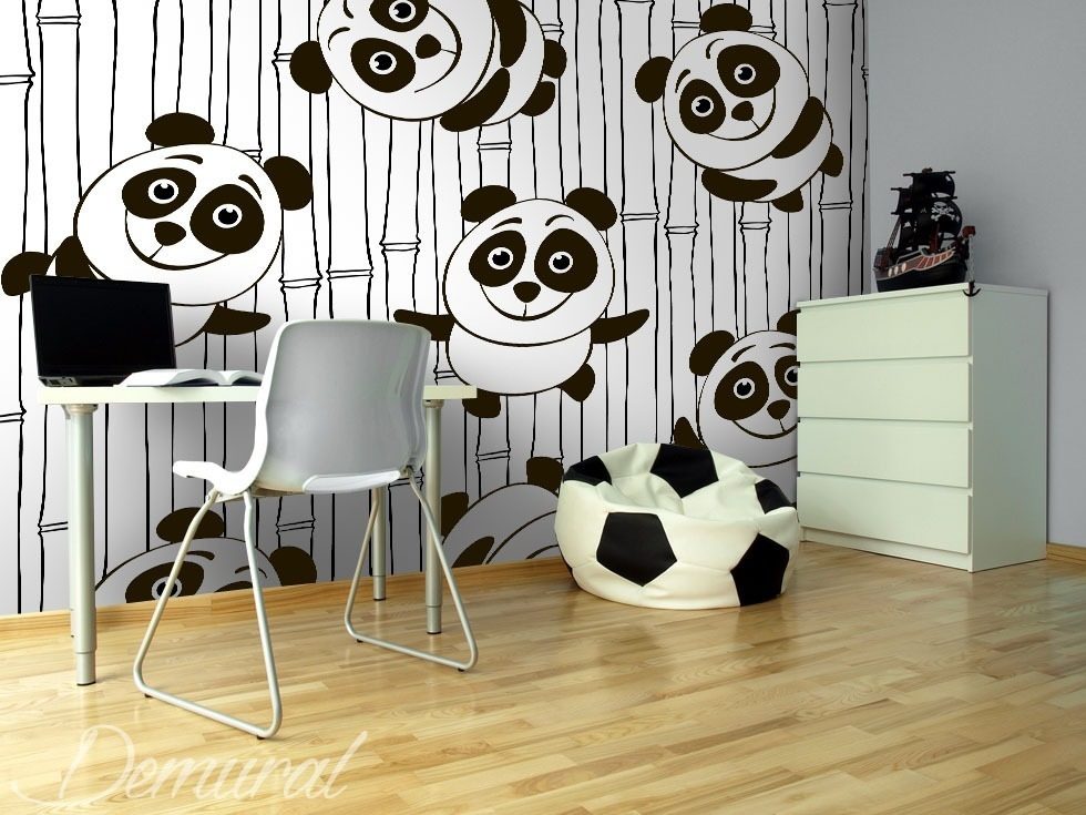 Panda felici Carte da parati orientali Carte da parati Demural
