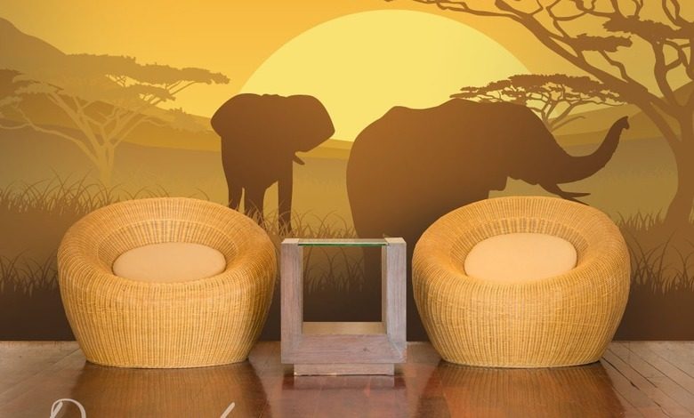 elefanti in un safari carte da parati paesaggio carte da parati demural